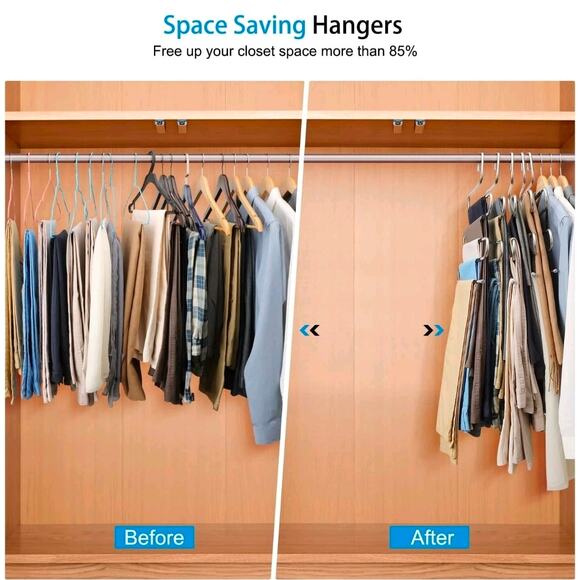 Pants Hangers - Space Saving, 3Pack, Jeans Hangers - Picture 3 of 4